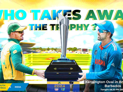 T20 Cricket World cup Thumbnail Design adobe photoshop bcci design grand finale graphic design proteas fire social media design sports t20 world cup cricket 2024 thumbnail design