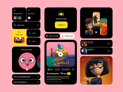 Movie Clips - UI Components android app cinema clean components design system iso app mobile modern movie streaming trend ui ui components ui design uiux ux