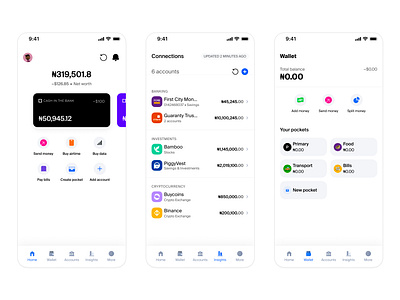 Abacus - Screens bank app design finance fintech ui