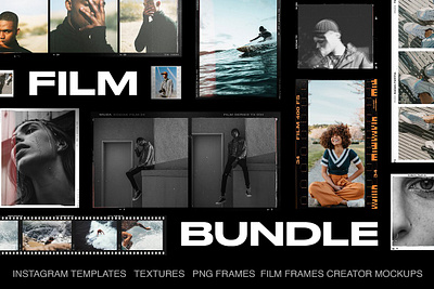 FILM FRAMES BUNDLE bundle customizable film bundle film dust film frames film frames bundle film overlays film presets film template filmstrip instagram templates polaroid frame stories