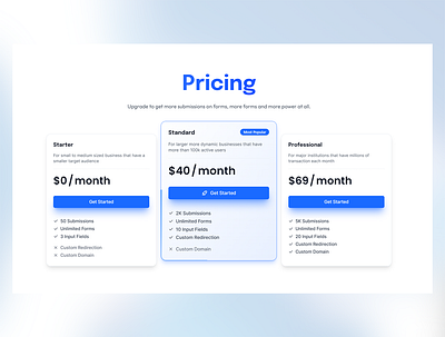 Pricing Page for Saas Website cards pricing pricing page saas ui web design