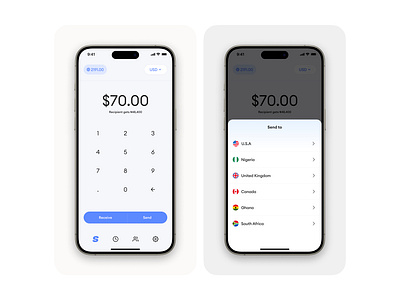 App screens bank app design pin pad send money ui ux