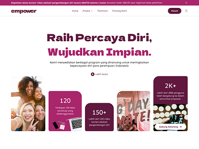 EMPOWER - Women's Confidence Development Website empower landing page minimalist ui ui design uiux website women