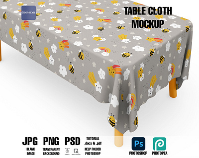 Table cloth Mockup outdoor table cover mockup