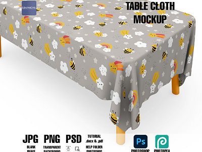Table cloth Mockup outdoor table cover mockup