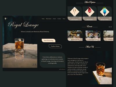 Royal Lounge - Luxury Bar Website design figma productdesign ui uiuxdesign userinterface ux web webdesign