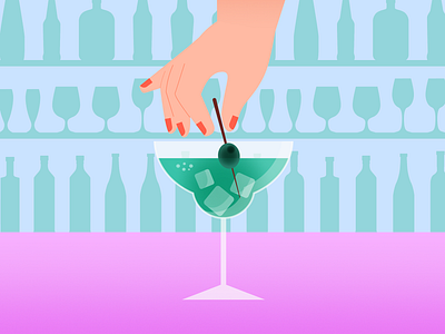 Olive Twist cocktail cocktail illustration design graphic design illustration martini cocktail negroni cocktail olive poster poster cocktail