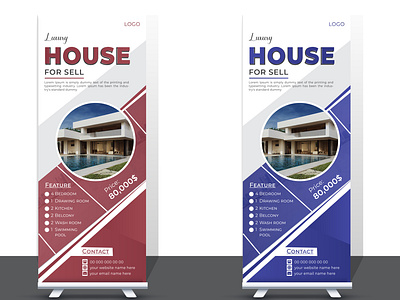 Professional Real Estate Roll Up Banner Design Template banners branding design display banner graphic designer house sale layout marketing print pull up rack card real estate roll up roll up roll up banners template vector x banner