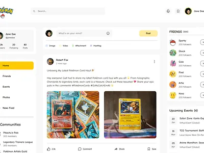 Pokemon Social Community ui
