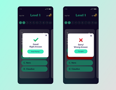 Daily UI #011 - Flash Message 011 app design daily ui daily ui challenge design error message figma first shot flash message game ui design pop up quiz game ui design success message ui ui design