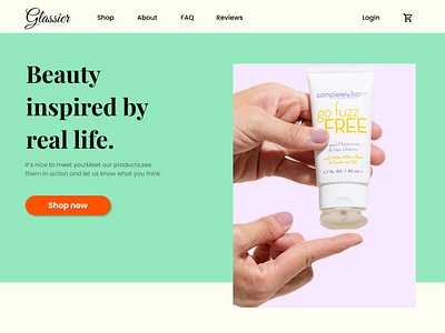 Beauty product landing page UI beauty product challenge dailychallenge dailyui design figma landing page ui