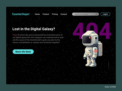404 error UI 404 error challenge dailychallenge dailyui design figma illustration ui
