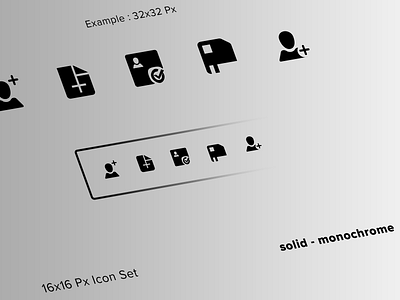 Solid monochrome icon set 16 x 16 px add group add user add user in a group floppy disk full custom icons icont set illustrator ai mockup photoshop psd save seraphinbrice solid monochrome svg ui ux designer uix user check vector shapes