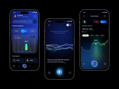 AI Powered Stocks Market Application stock stock application stock market ui uidesign ux uxdesign