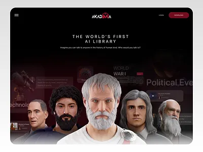 AI History App - Website ai ai app ai web history ios mobile app web web design