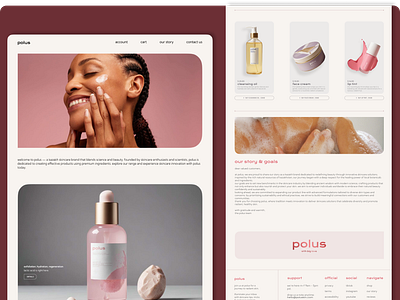 Polus - Skincare Landing Product Page acne beauty branding cosmetics cosmetology design face health healthcare homepage landing makeup skincare website