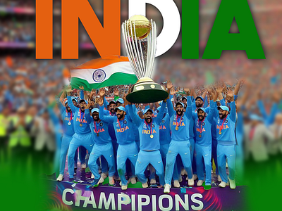 "What a moment! India takes the win!🏆🇮🇳 advertising cricket design designer flyer design graphic design india poster design social media post world cup 2024