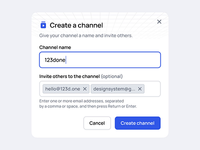 Create a channel button clean component create design system figma input minimalism modal popup text input ui ui kit widget