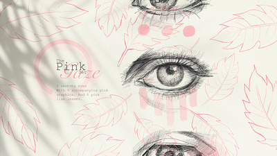 The Pink Gaze Set creative assets design products design ressources eyes graphics illustration patterns pencil sketch pink psd ressources sketch sketchy