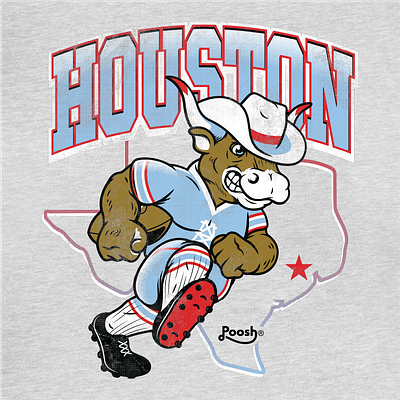 Houston Football character design design football graphic design houston illustration mascot design oilers t shirt design texas vector