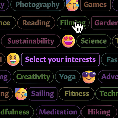 Select Your Interests Animation ae animation design motion graphics ui