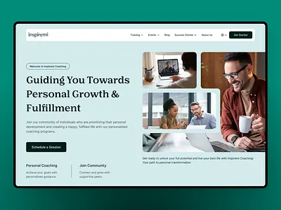 Coaching Platform Web UI Design atheletics coaching website design growth guiding home page landing page life coaches minimal mobile personal coach saas startup trainers ui ui design ux web design website