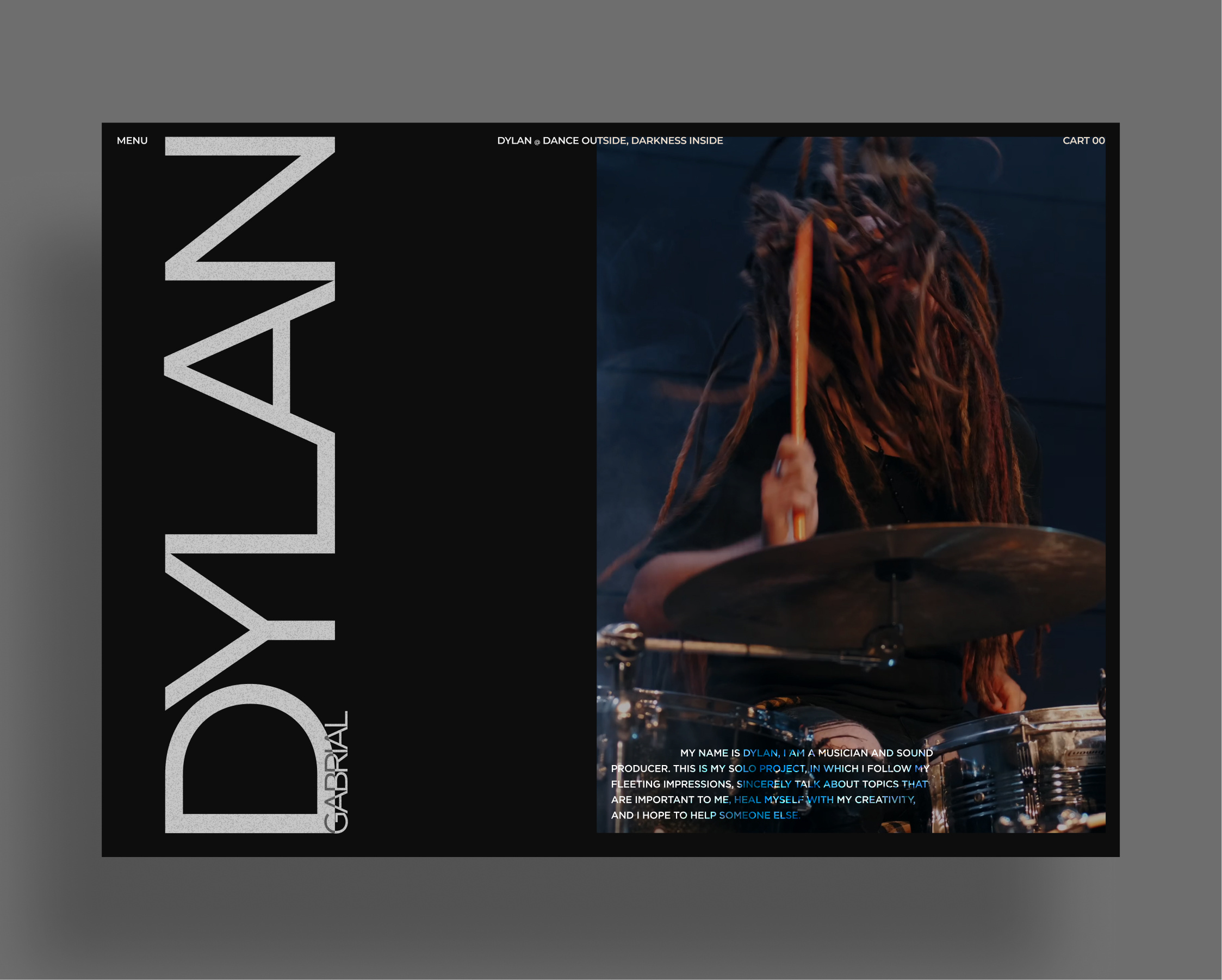 Artist's web design_Concept aesthetic animation artist branding concert dark design festival figma graphic design minimal modern musician portfolio saas sleek ui ux web website