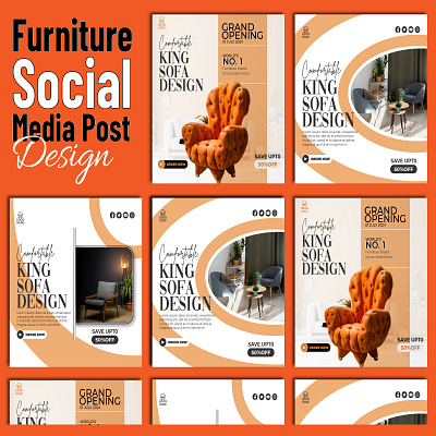 Furniture Sale Social Media Post Design 3d branding graphic design