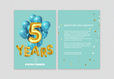 Happy anniversary card for employees branding graphic design logo