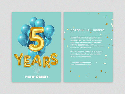 Happy anniversary card for employees branding graphic design logo
