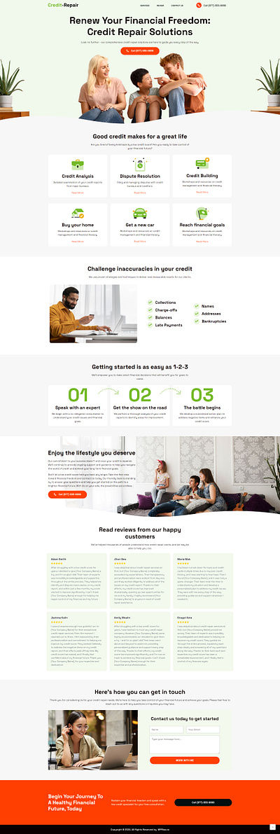 FinCred – Credit Repair Landing Page for Lead Generation credit repair credit repair landing page credit repair service credit repair website design credit restoration landing page elementor template web design website