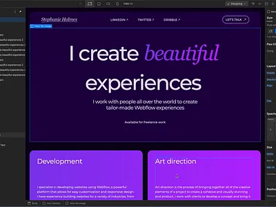 Personal WebSite | Figma To WebfFlow webflow webflow animate webflow design webflow developer webflow expert website