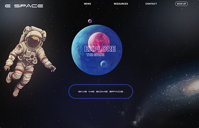 E SPACE Conceptual Home Page Design branding figma graphic design ui