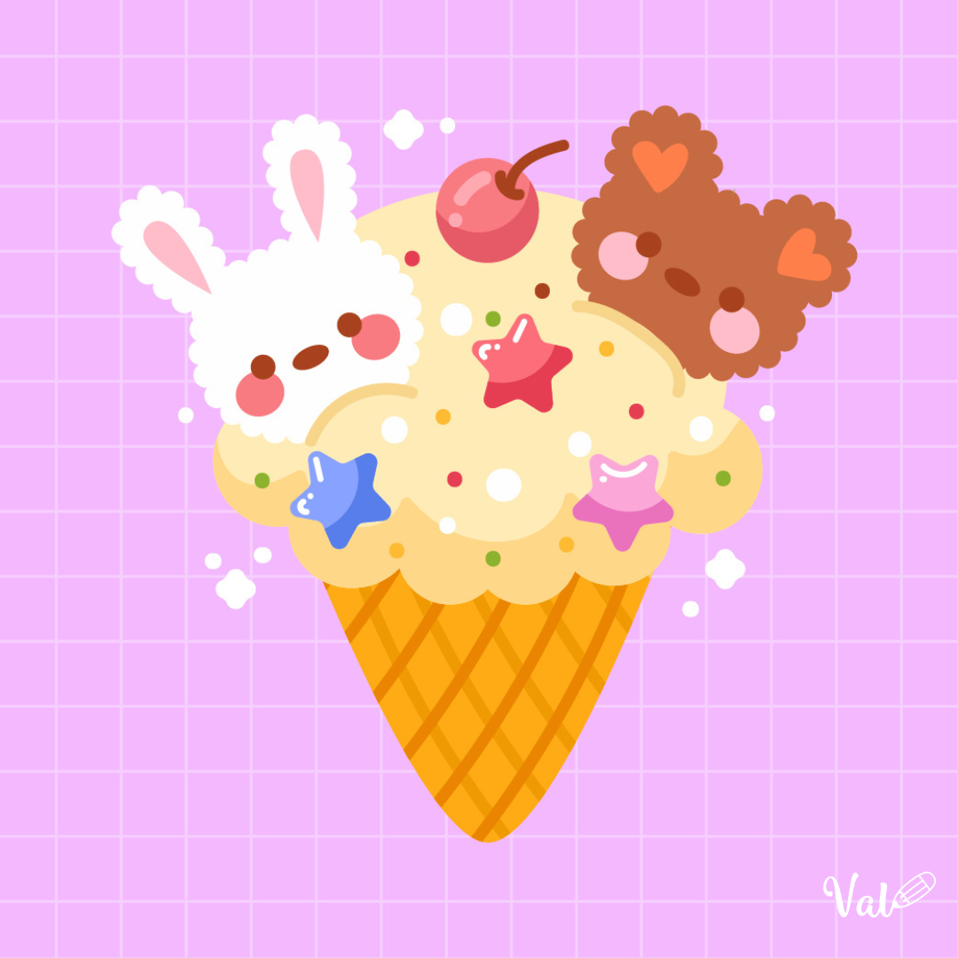 kawaii illustration branding graphic design
