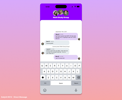 Daily UI #013 - Direct Message daily ui 013 group chat messaging ui ui design