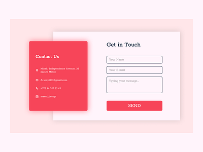 The login form concept contact design design concept login form ui ux