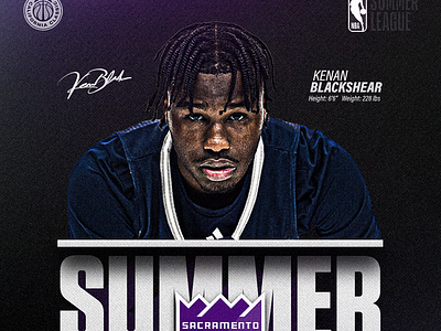 Kenan Blackshear - Sacramento Kings Summer League Graphic basketball branding california classic design epic graphic graphic design instagram post kenan blackshear kings nba nevada sacramento social media summer league the epic consulting group