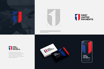 First United Payments Logo branding design graphic design illustration logo modern professional simple ui vector