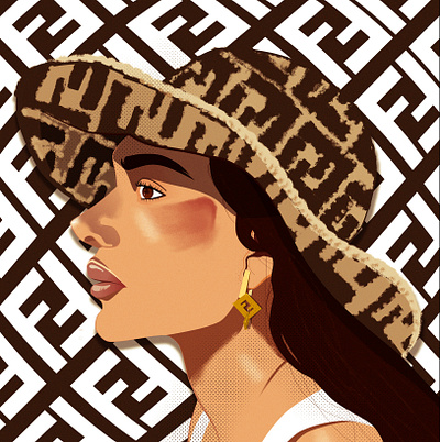 Maram affinity art fashion fendi illustration middle eastern pop vecot vector woman illustration