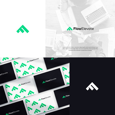 Flow Elevate Logo branding design graphic design illustration logo modern professional simple ui vector