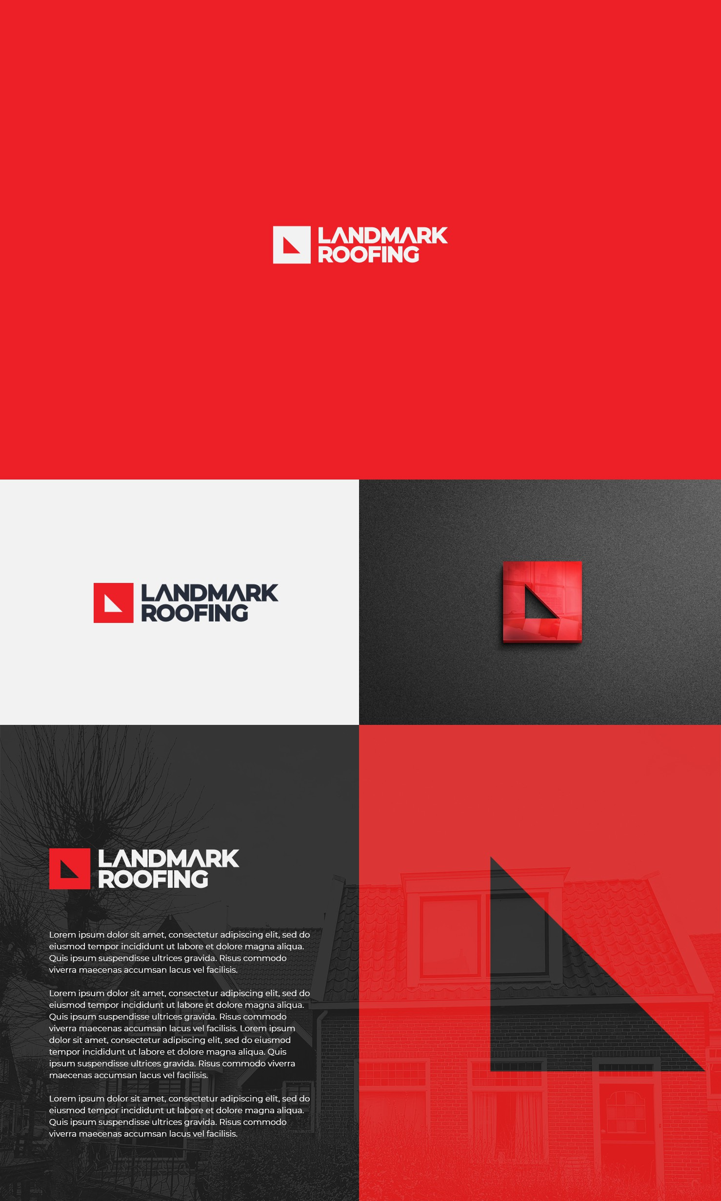 Landmark Roofing Logo branding design graphic design illustration logo modern professional simple ui vector