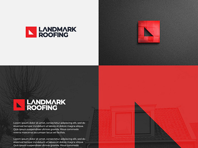 Landmark Roofing Logo branding design graphic design illustration logo modern professional simple ui vector