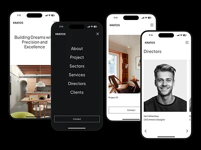 Kratos - Responsive Web Mobile architect architecture building design furniture interior landing page layout light minimalism minimalist mobile mobile app property responsive web simple ui ux website white