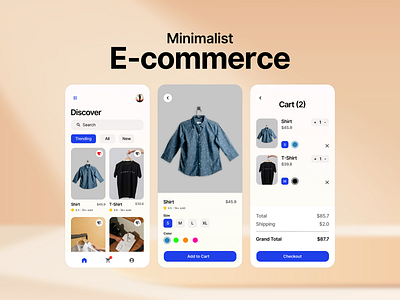 Minimalist E-commerce app design design figma graphic design prototype ui web design