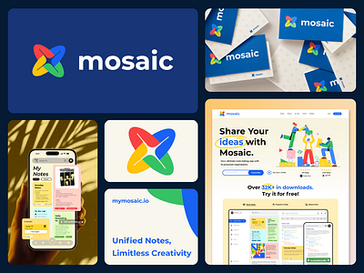 Mosaic - Brand Design ai application artdirection branding illustration logo product design typography website design