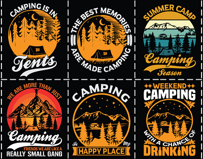 Camping T-shirt Design art camp camper camping camping vector custom design graphic design hiking illustration logo man outhdoor print retro shirt t shirt typography tshirt vector art vintage