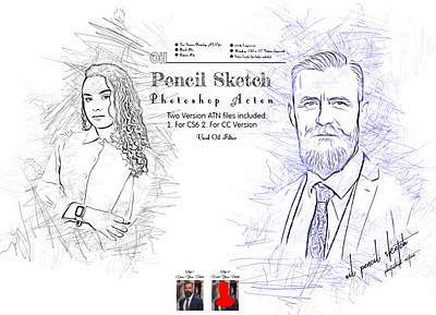 Oil Pencil Sketch Photoshop Action adobe photoshop