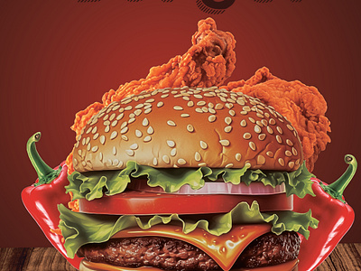 Spicy Burger design branding creative design flyer design graphic design illustrator photoshop spicy buger