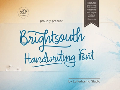 Brightsouth Font design font handwriting handwritten script font typeface