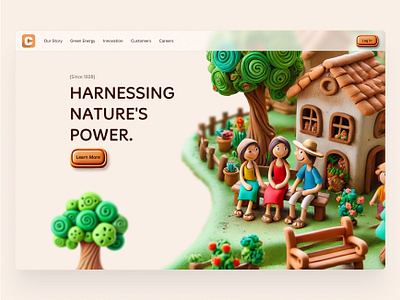 Clay Green Energy branding clay ui website